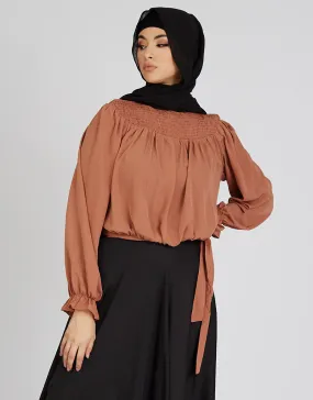 Tie Waist Chiffon Blouse