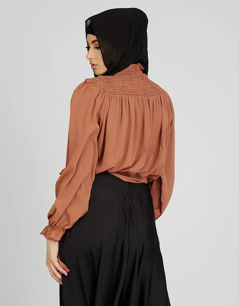 Tie Waist Chiffon Blouse