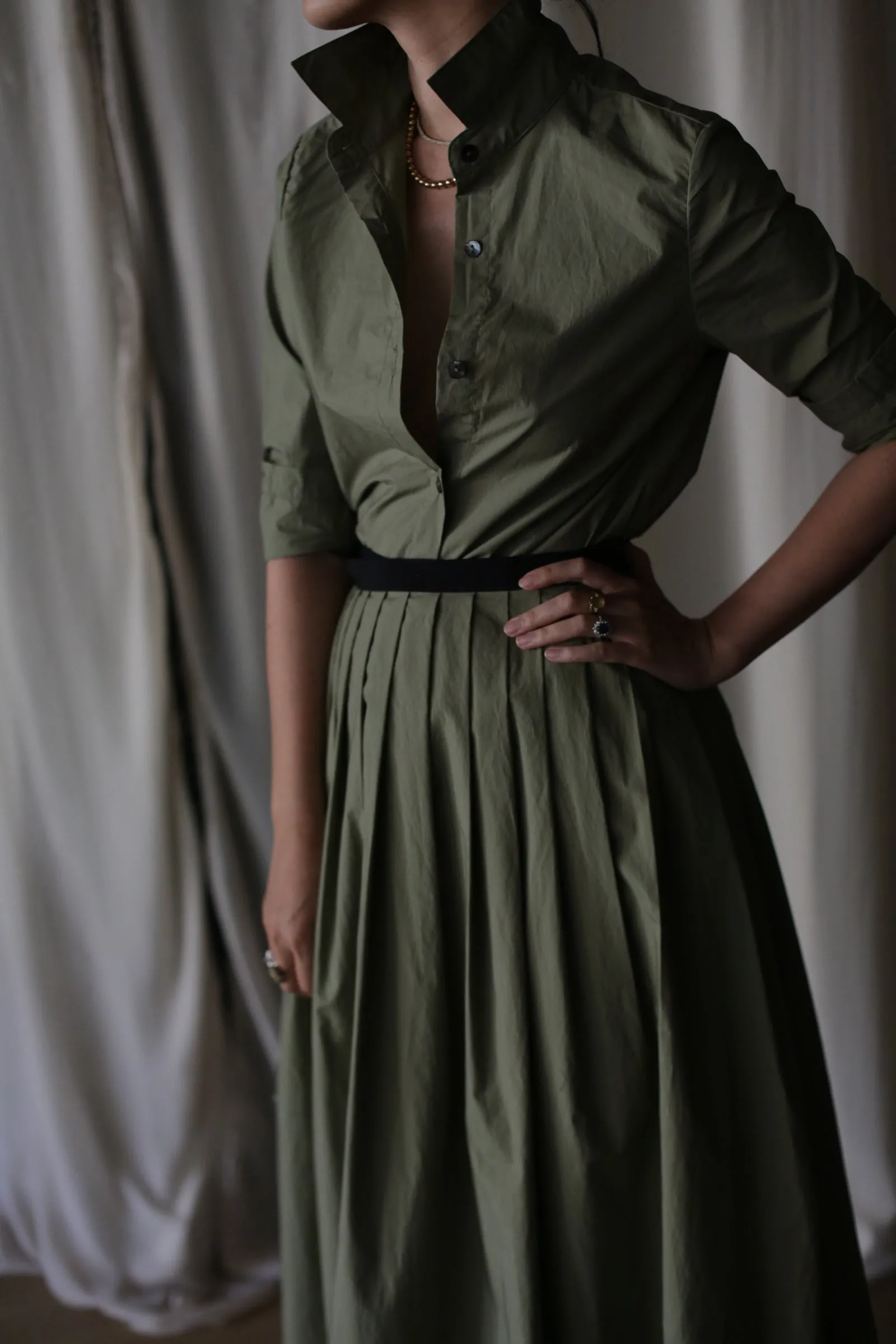 Typewriter Wrap Skirt | Olive