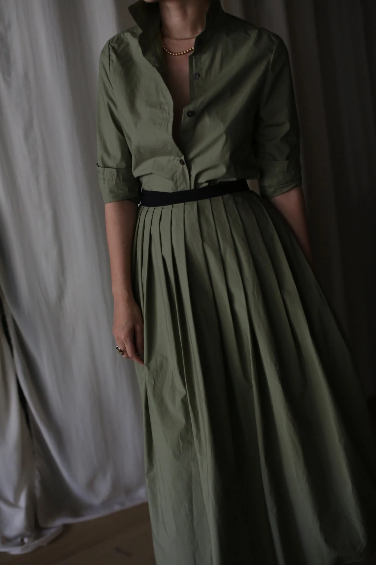 Typewriter Wrap Skirt | Olive