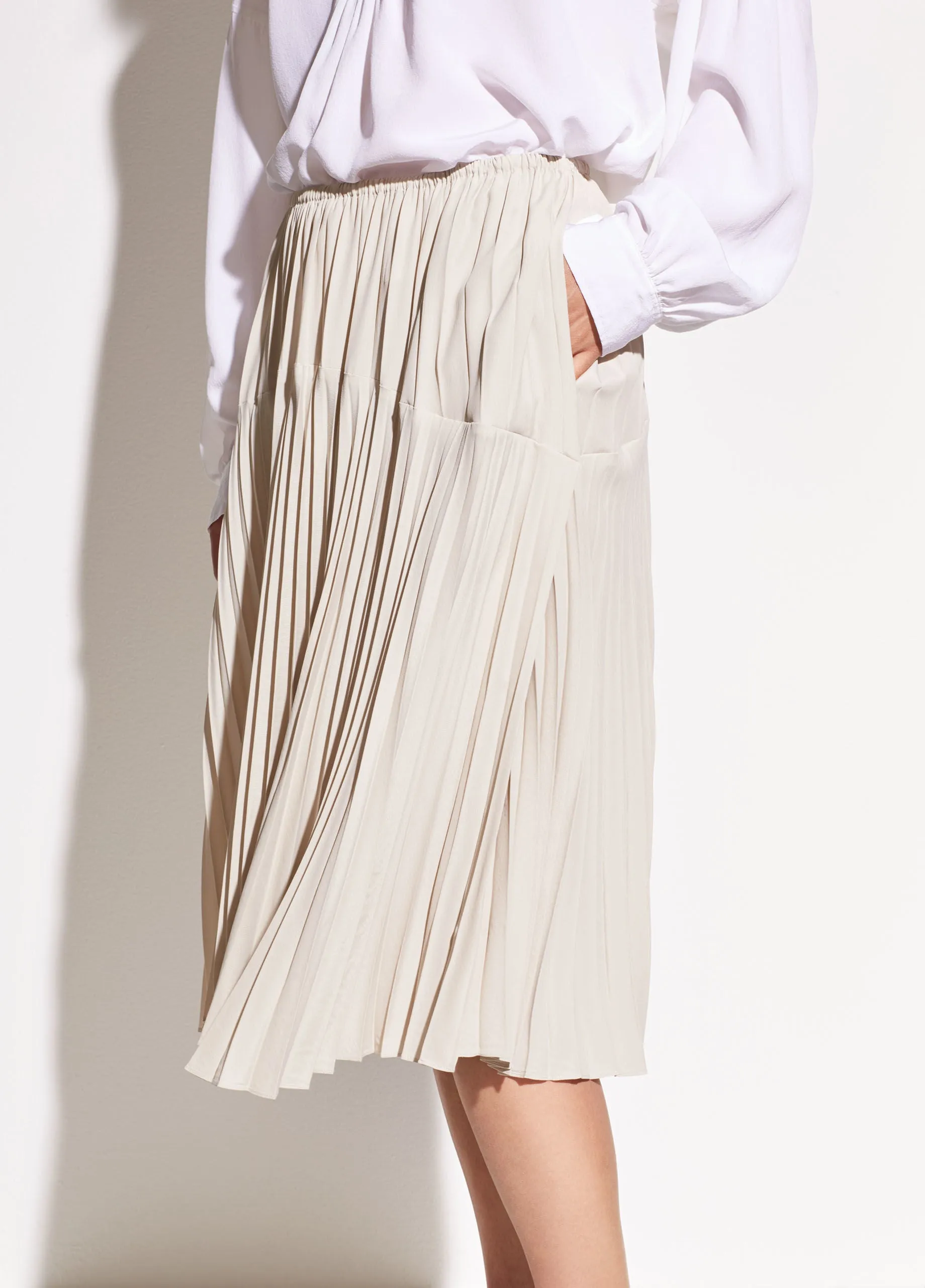 Vince Pleated Seamed Skirt