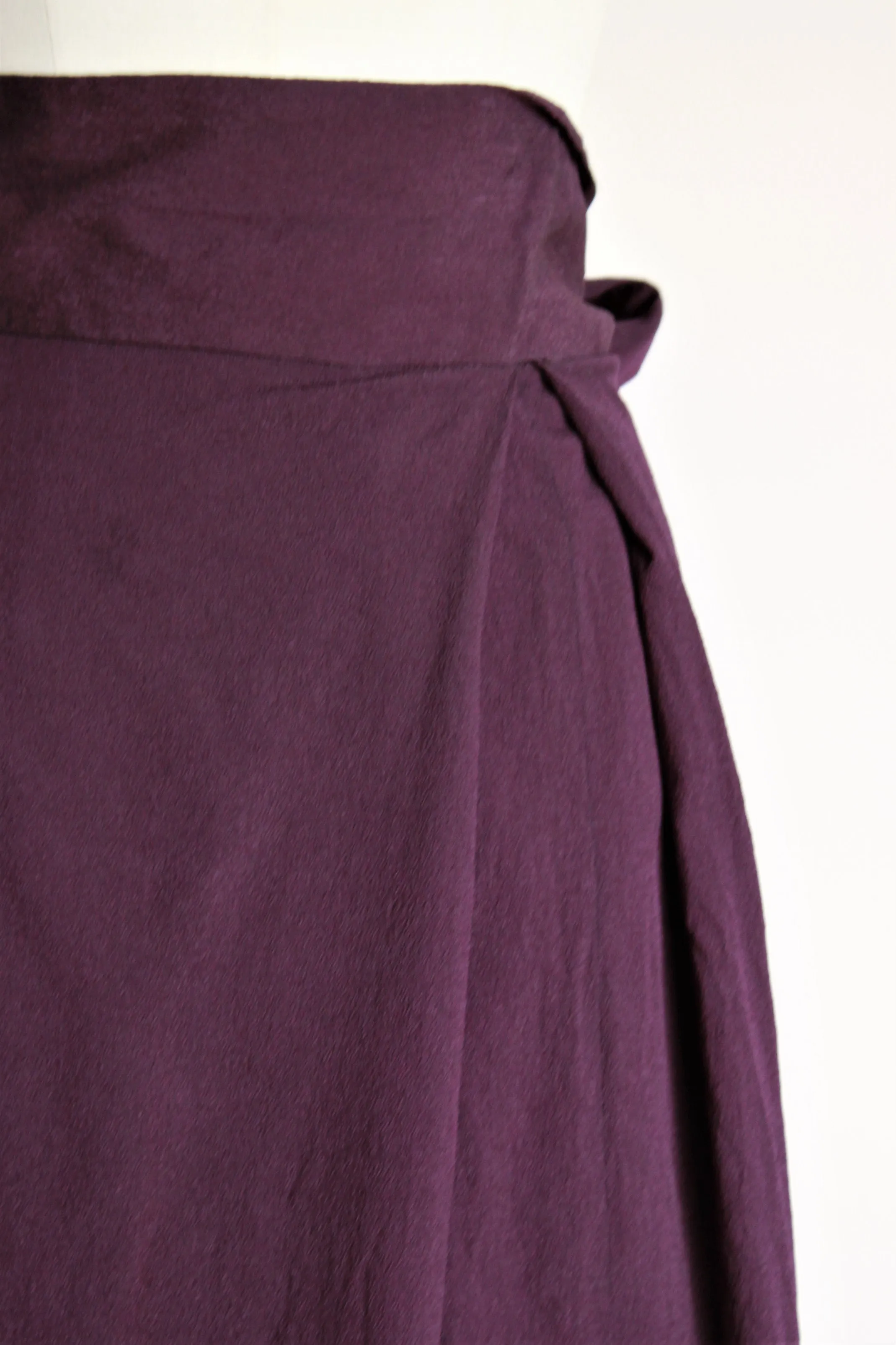 Vintage 1940s Purple Rayon Wrap Skirt