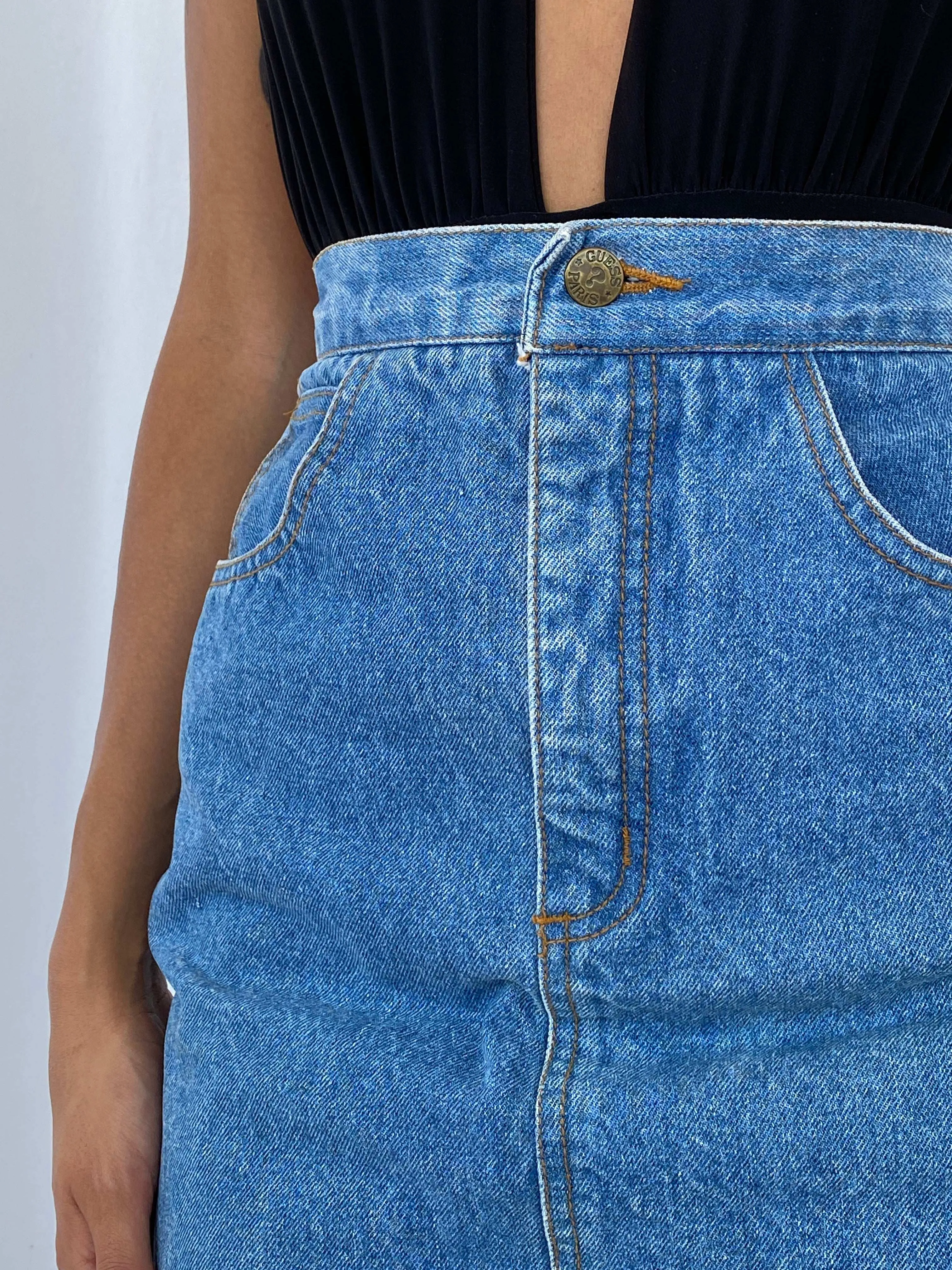 Vintage 80s/90s Guess Paris Denim Skirt