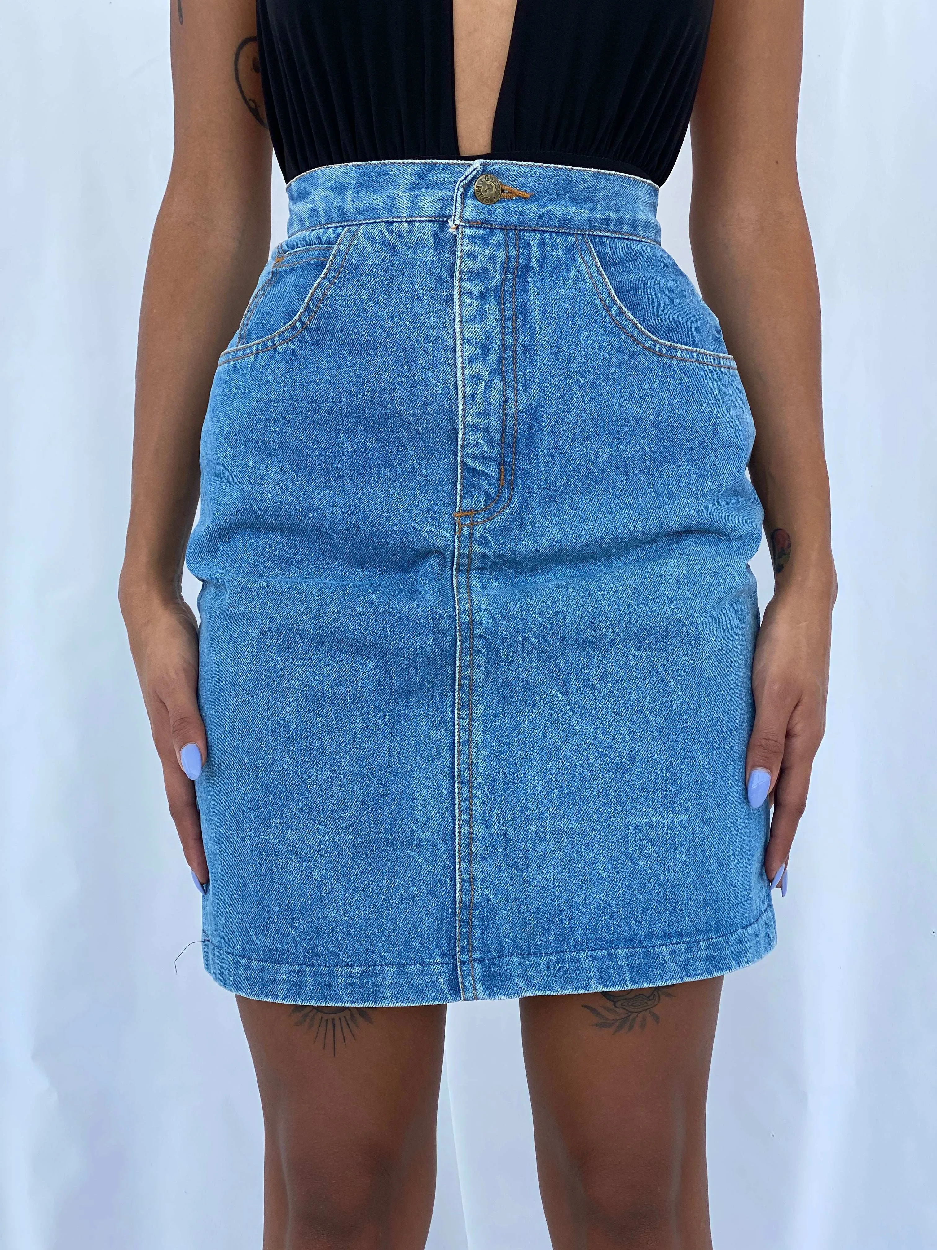 Vintage 80s/90s Guess Paris Denim Skirt