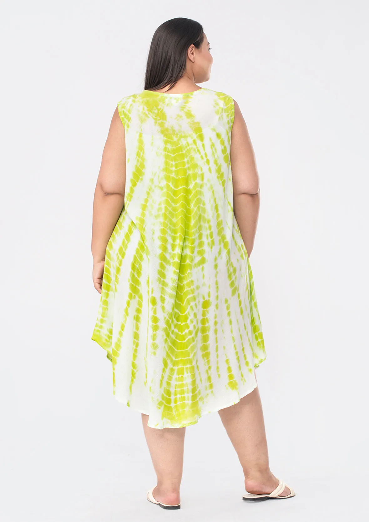 Viscose Tie-Dye Umbrella Dress