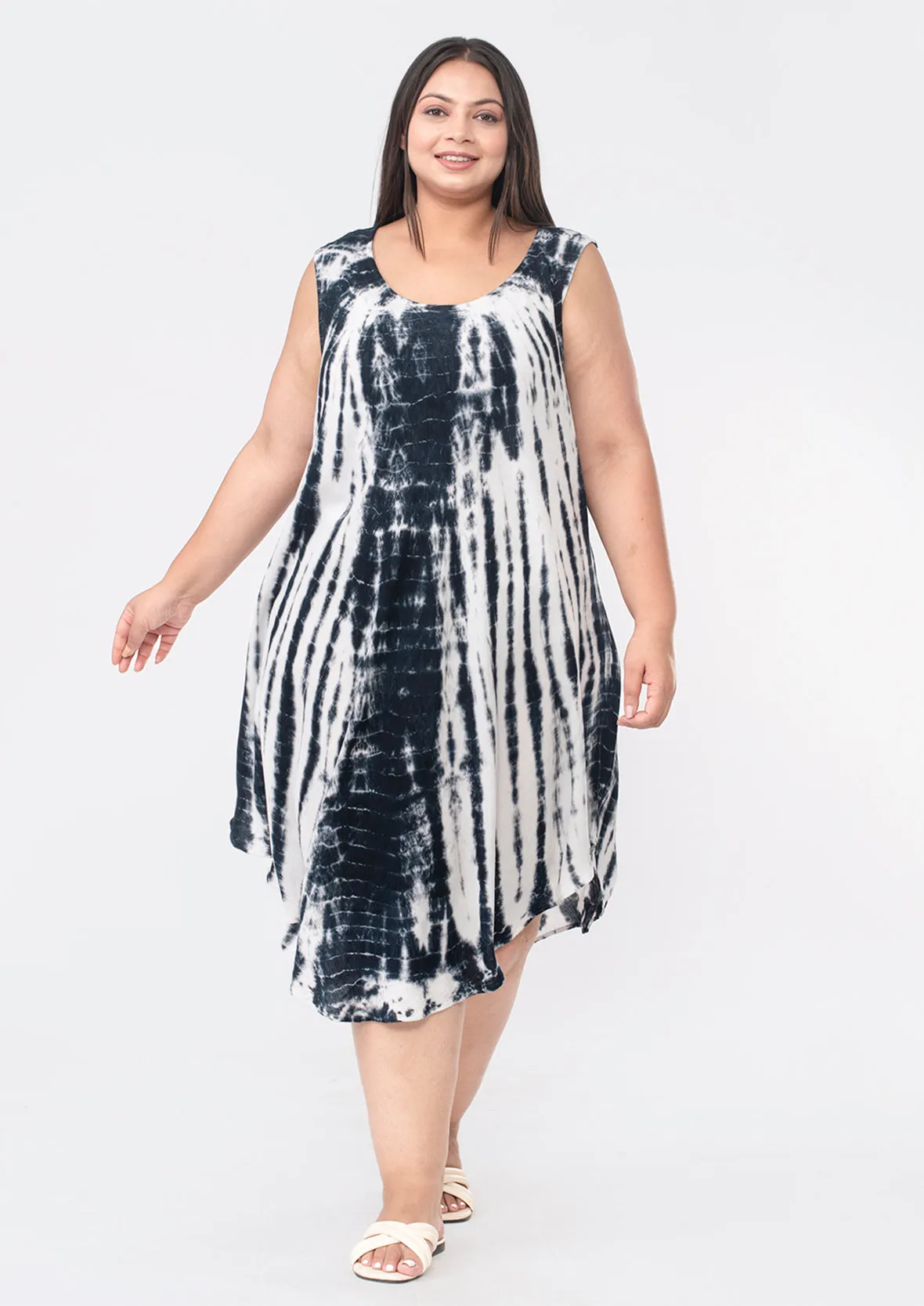 Viscose Tie-Dye Umbrella Dress