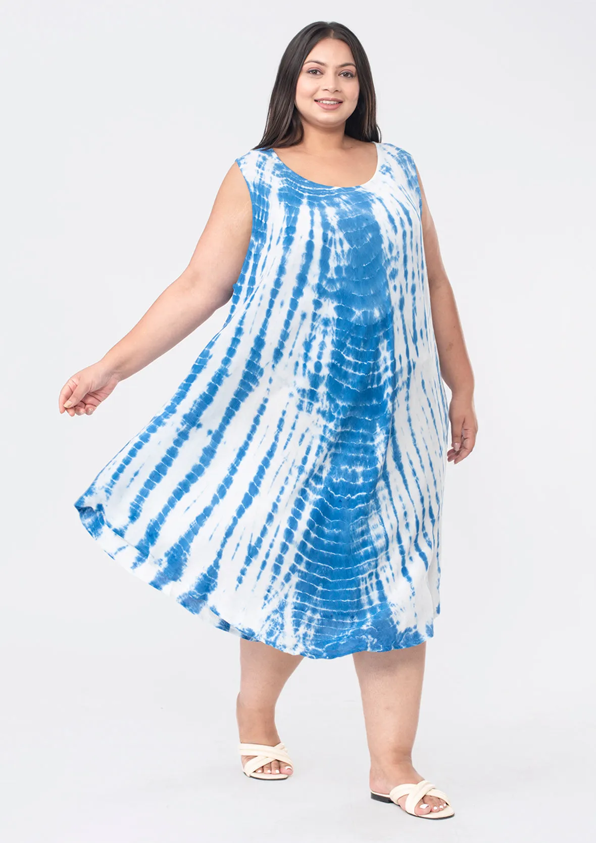 Viscose Tie-Dye Umbrella Dress