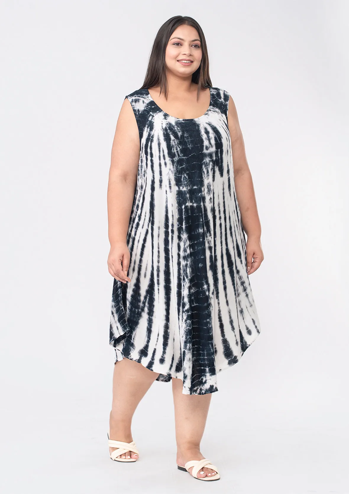 Viscose Tie-Dye Umbrella Dress