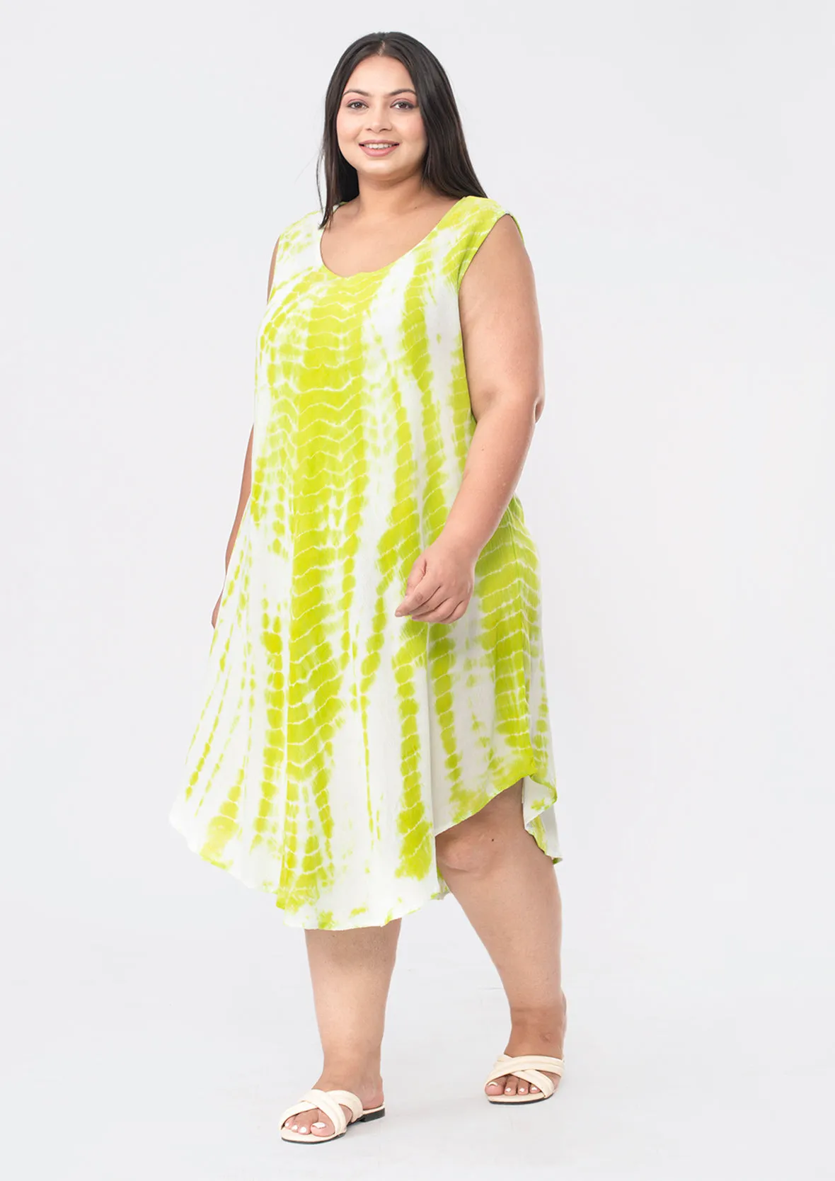 Viscose Tie-Dye Umbrella Dress