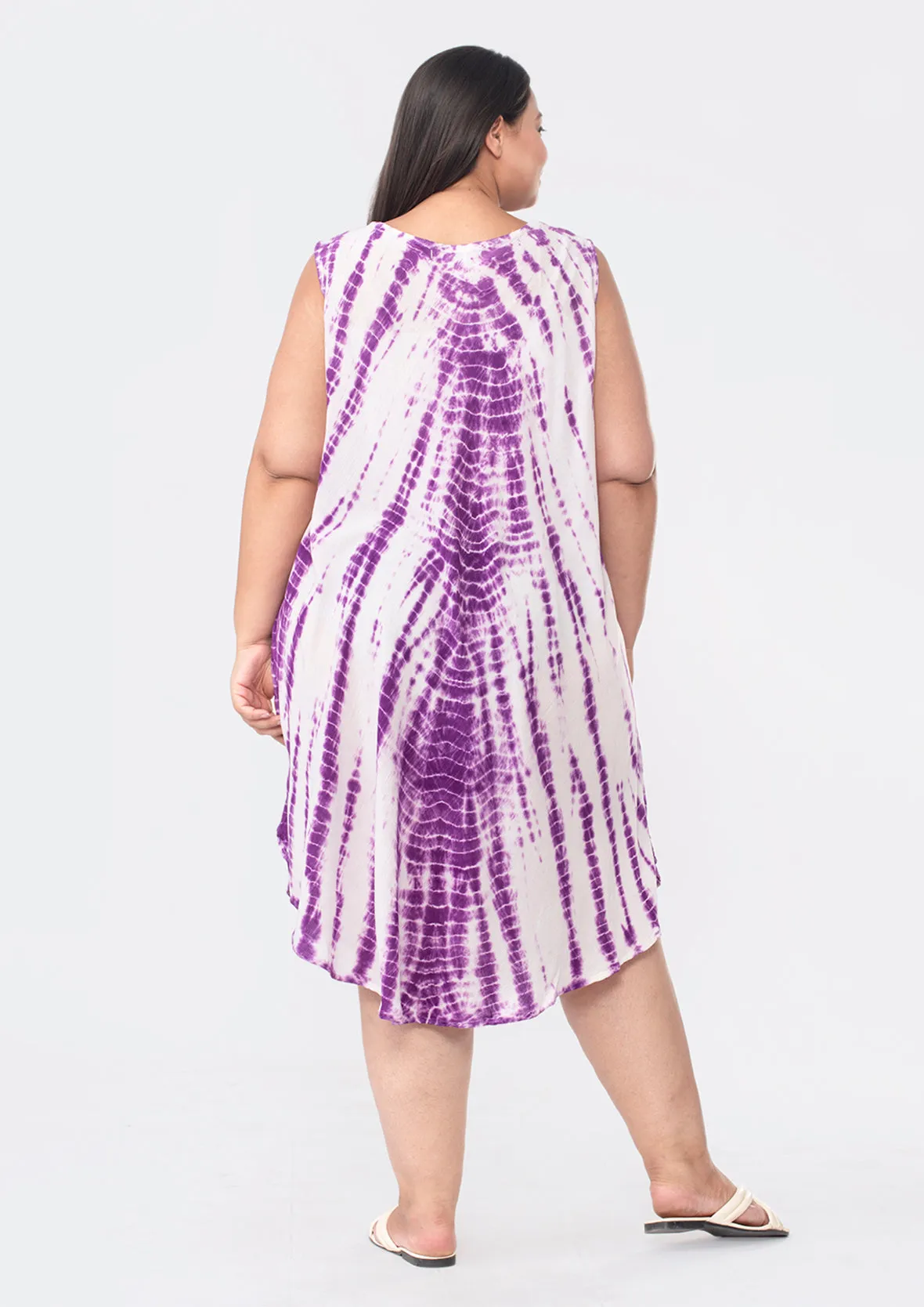 Viscose Tie-Dye Umbrella Dress