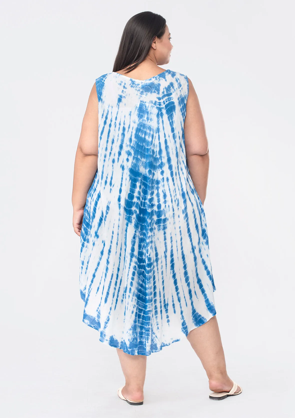 Viscose Tie-Dye Umbrella Dress