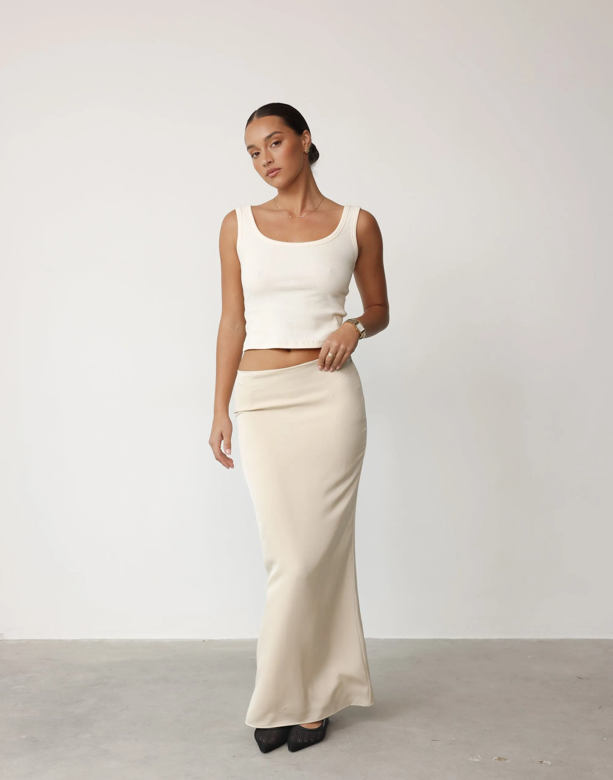 Viviana Maxi Skirt (Ivory)