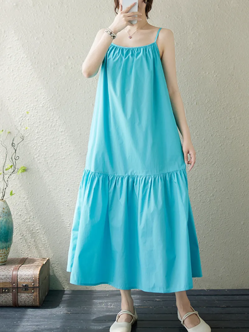 Women's Casual Summer Vibes Loose Solid Color A-Line Dress