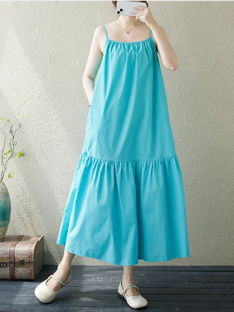 Women's Casual Summer Vibes Loose Solid Color A-Line Dress