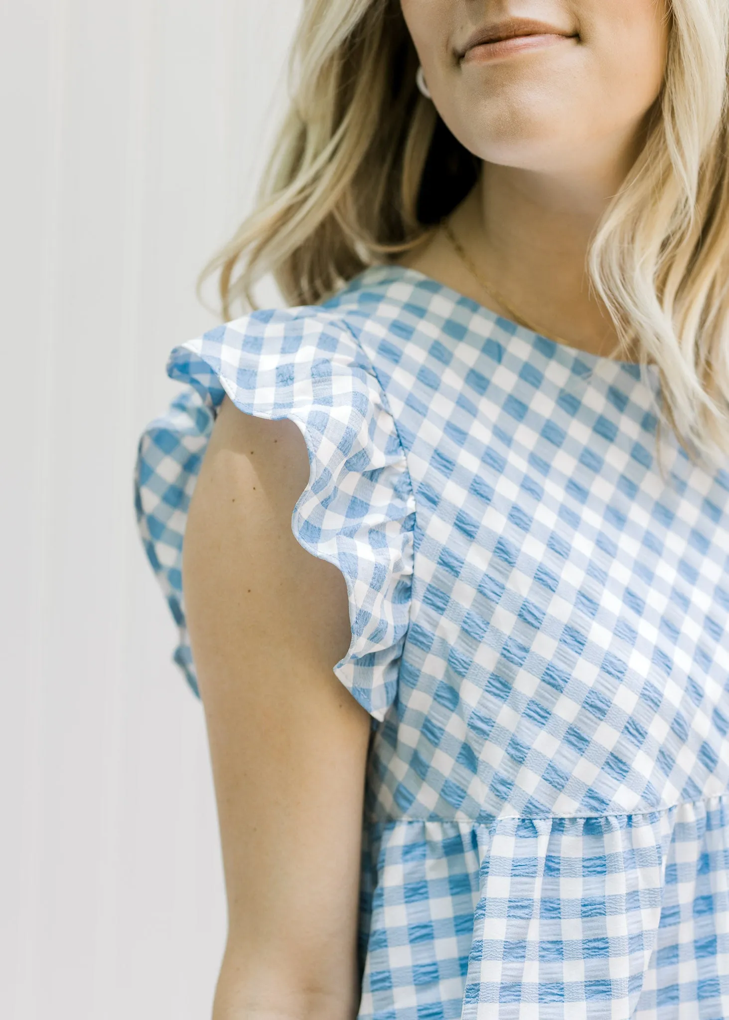 X Blue Gingham Dress